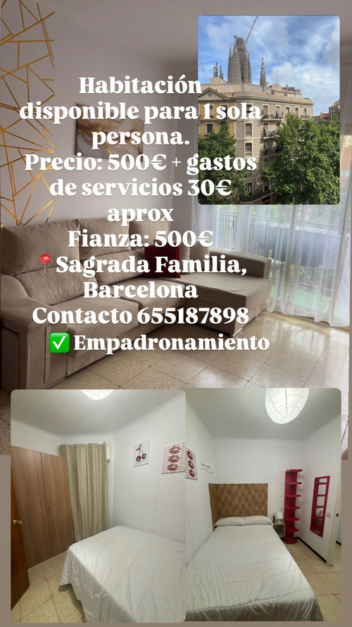 Habitación en piso compartido de 5 personas en Eixample · 2